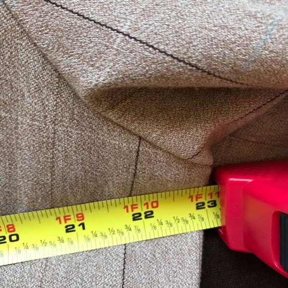 Signature By Larry Levine one Button TanBlazer Chalk Stripe Fabric Jacket SZ 18 - Picture 15 of 16